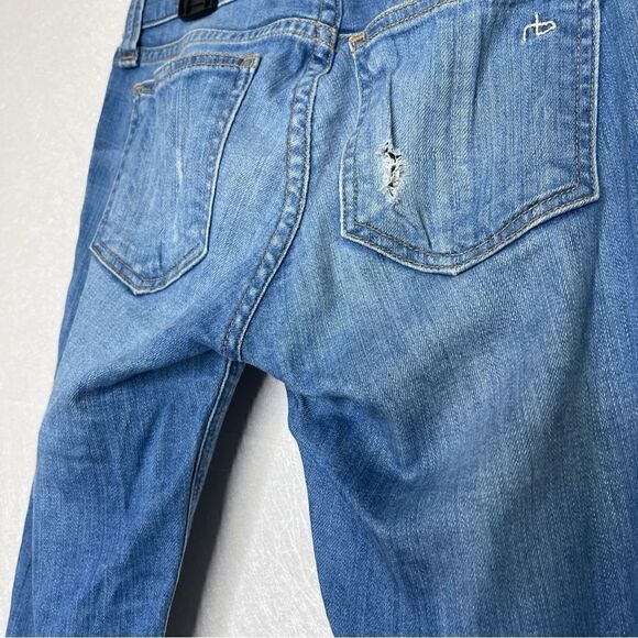 rag & bone Kilbowie Zippered Distressed Skinny Jeans 23 - Picture 6 of 9